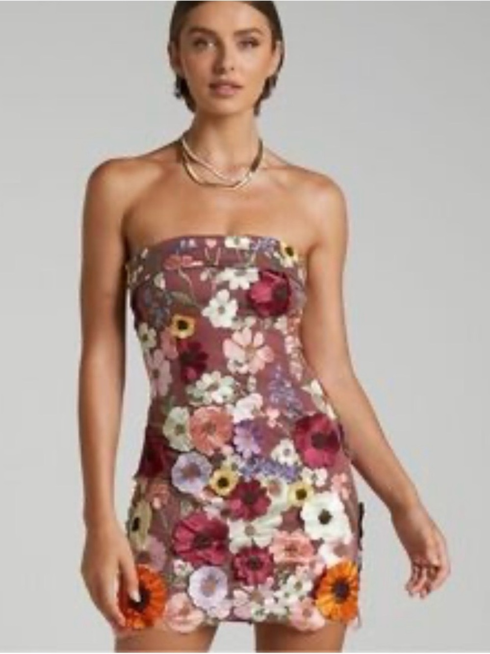 Gigi & Ella Embroidered Floral Slip Dress in Bright Orange size 4